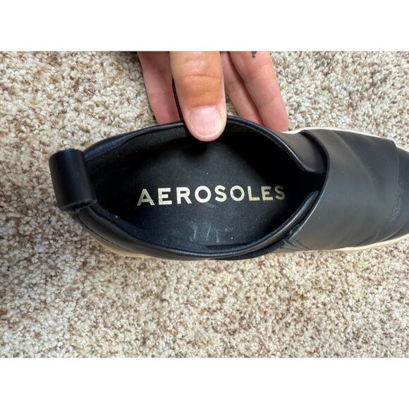 Women's AEROSOLES Brighton Black Leather Slip on Uppers, size 6.5 - Picture 9 of 10